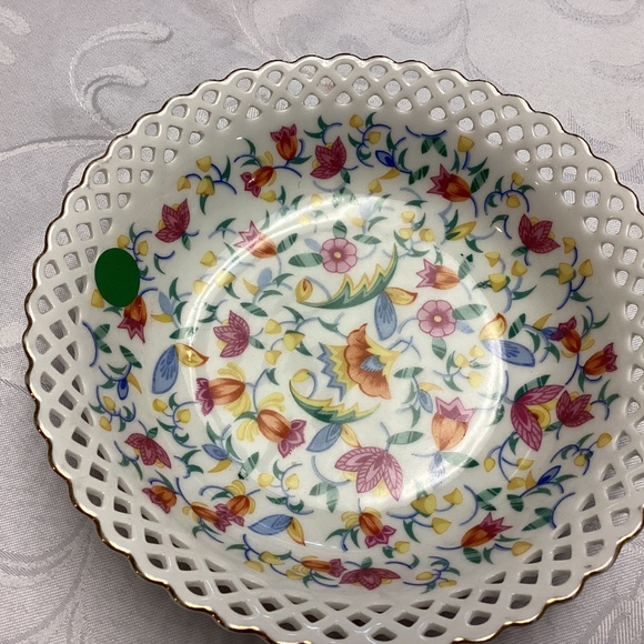 Floral Candy Dish Germany LATTICE WORK SET OF 3. - Picture 6 of 8